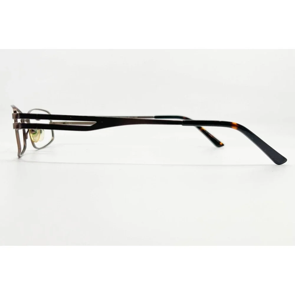 Bryce Eyeglasses Mens Brown Rectangle Metal Frames 55-17-145